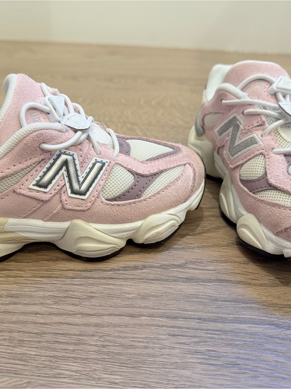 New Balance Kids Pastel Pink & Cream Athletic Sneakers